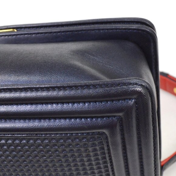 Boy Chanel Navy Cube Embossed Lambskin Medium Shoulder Bag XX05381 - Picture 4 of 7